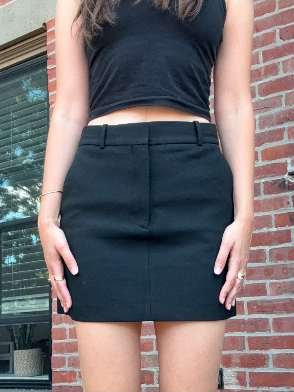 Aritzia Babaton Black Mini Skirt